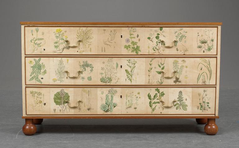 A Josef Frank chest of drawers, "Flora, Firma Svenskt Tenn, model 1050.