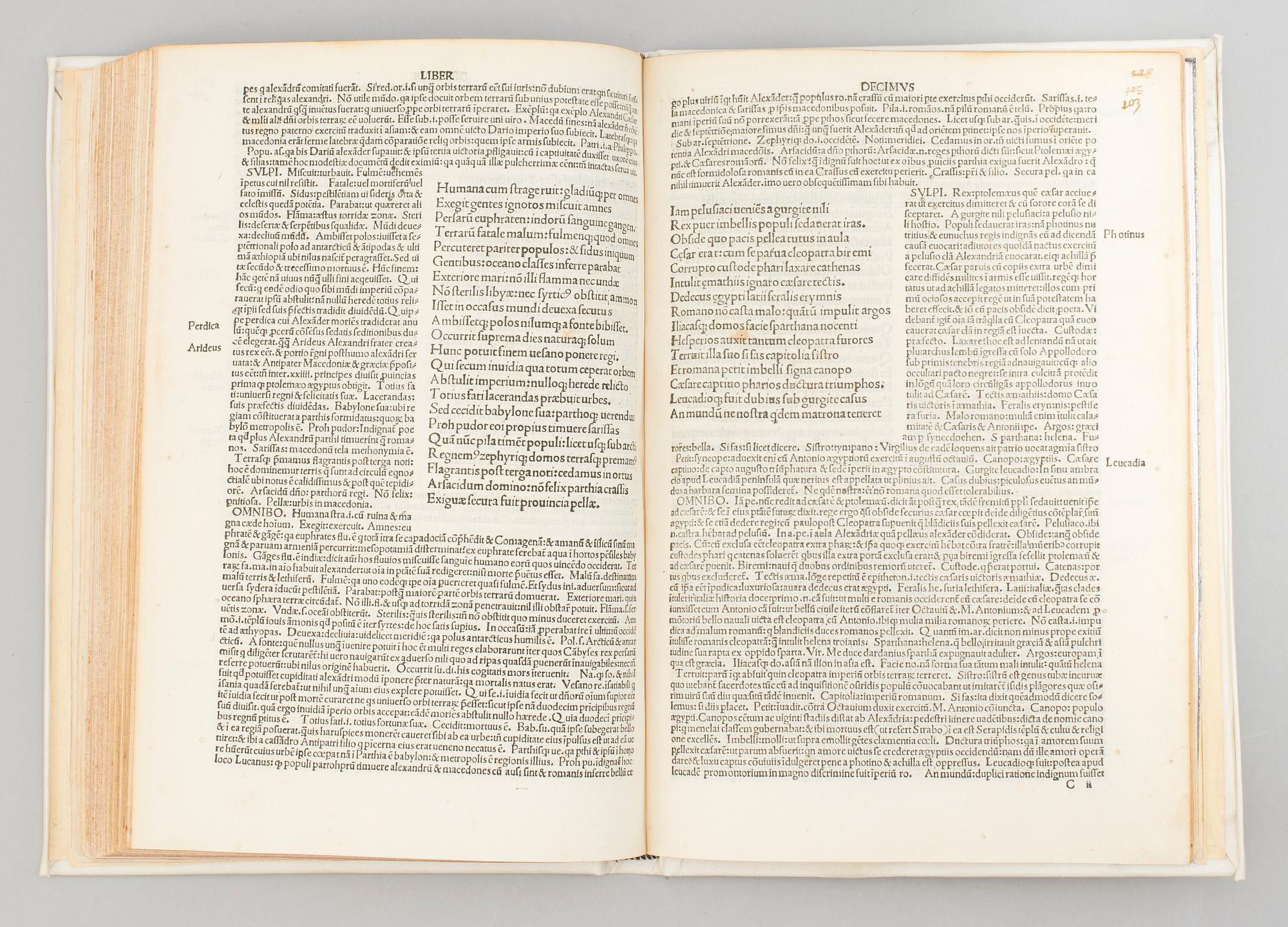 BOOK, Lucanus’ Pharsalia, 1493.