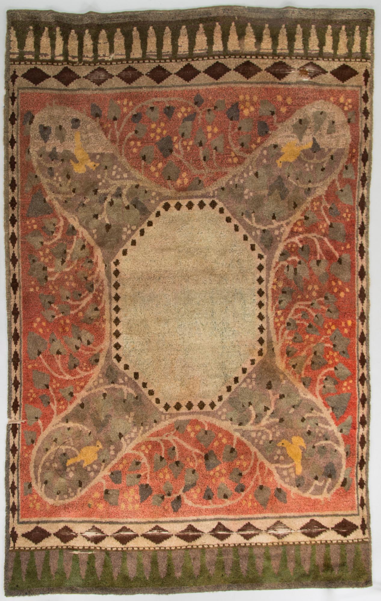 Väinö Blomstedt, rya / ryamatta. Finska Handarbetes Vänner. Ca 280 x 180 cm. 1900-talets början.