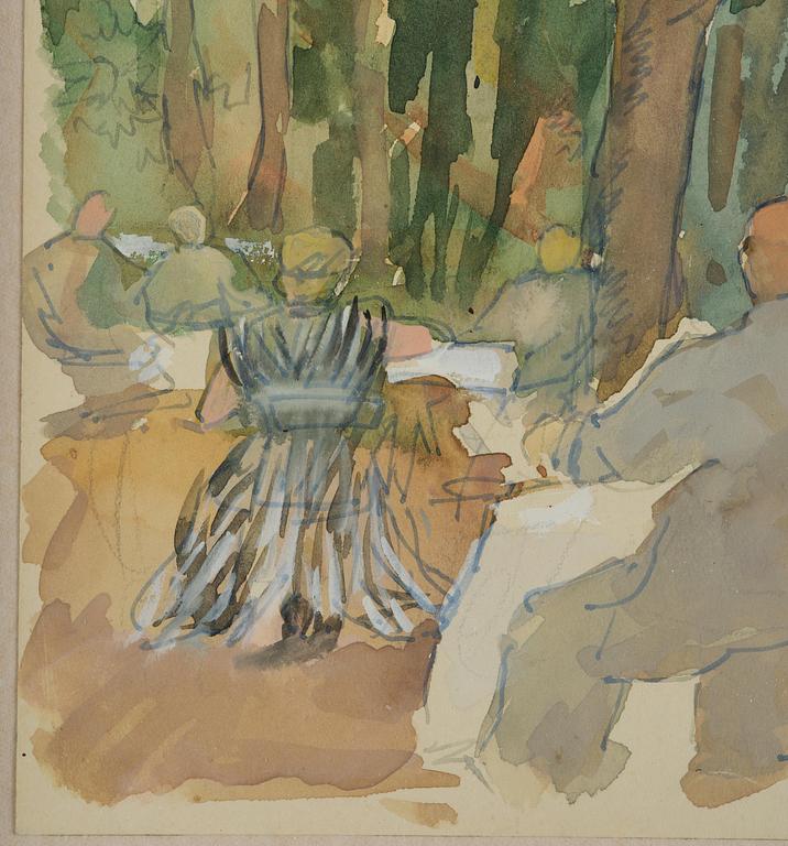 Lotte Laserstein, Café scene under the trees.