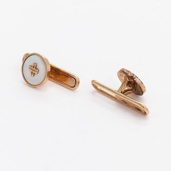 Dress buttons, 14K gold, mother-of-pearl, Suomen Kultasepät.