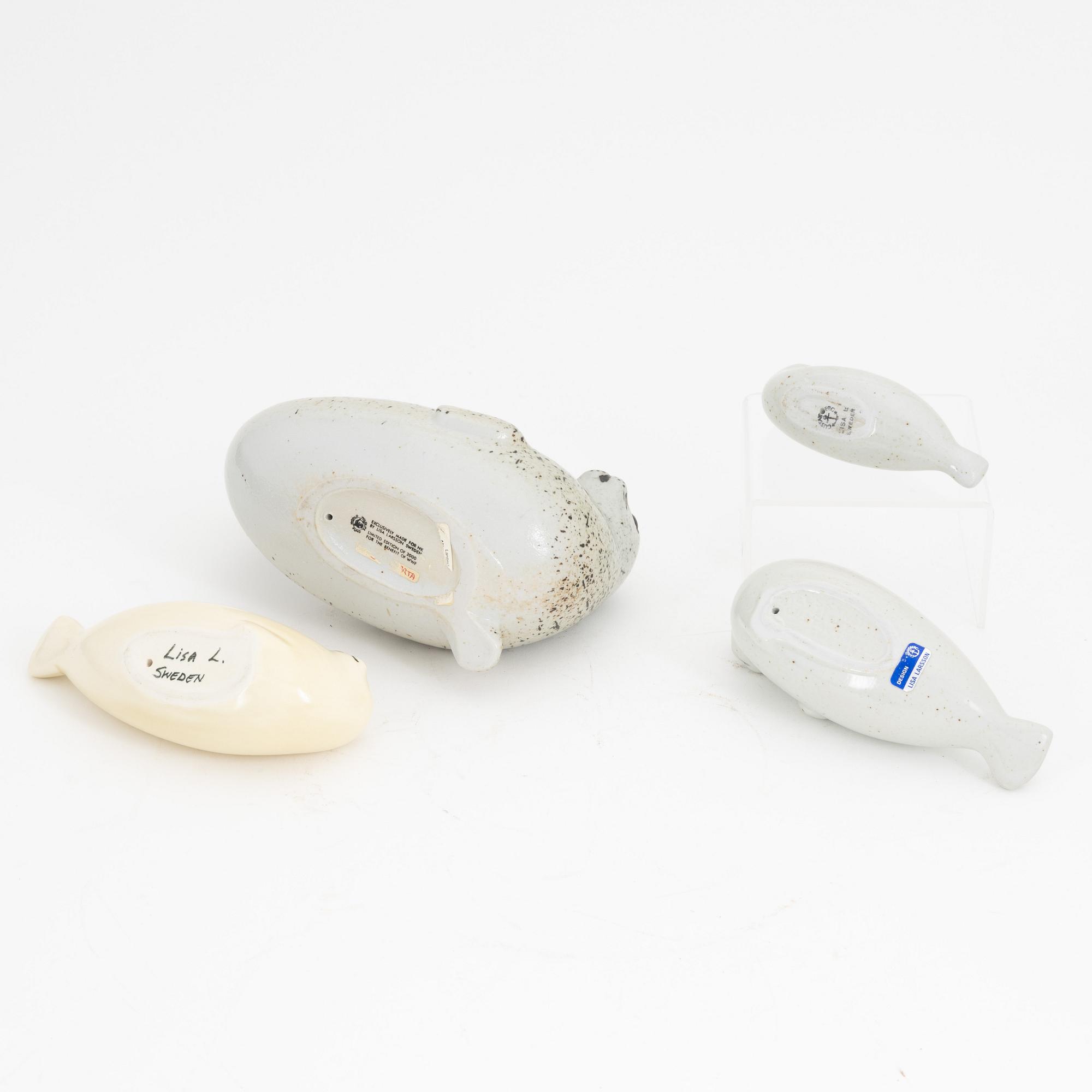 Lisa Larson, a set of four stoneware figurines, Gustavsberg.