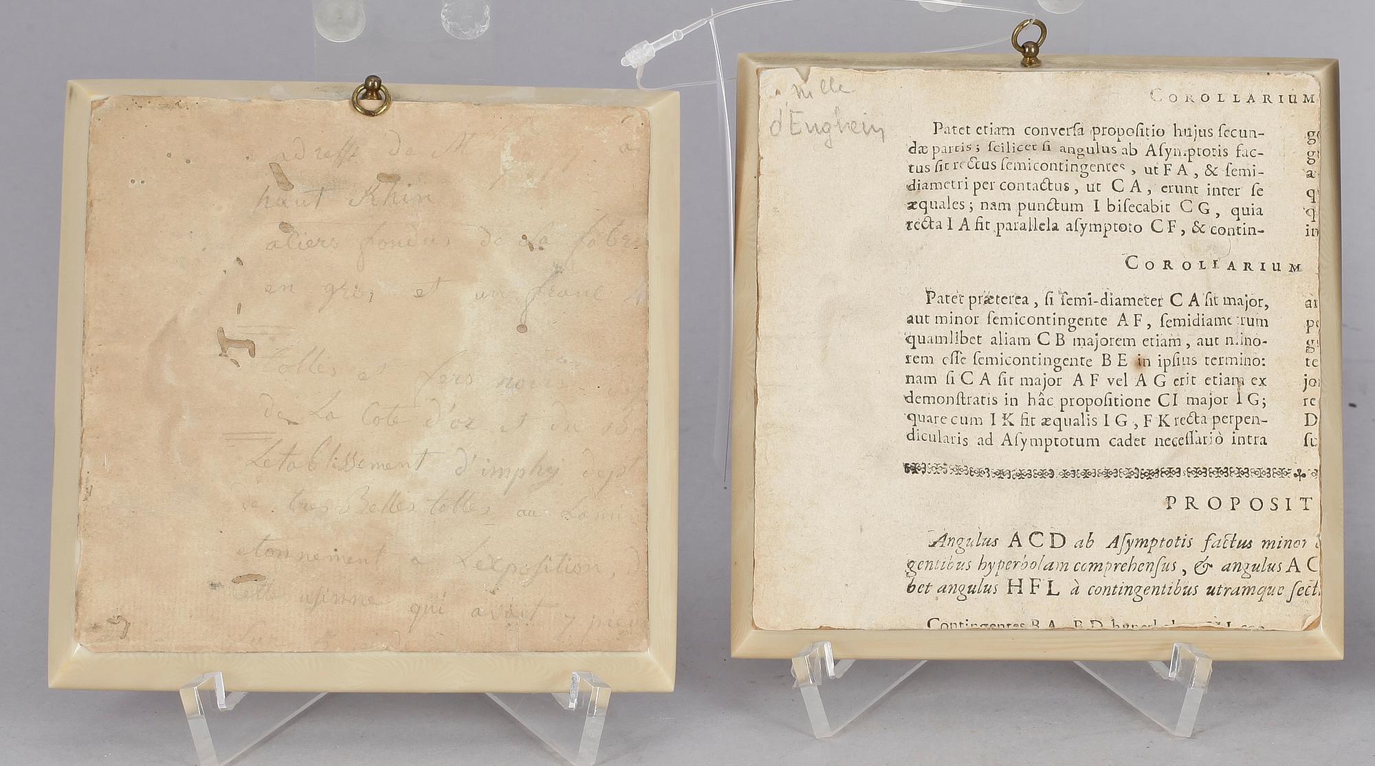 MINIATYRMÅLNINGAR, 2 st, gouache på papper, 1900-talets första hälft.