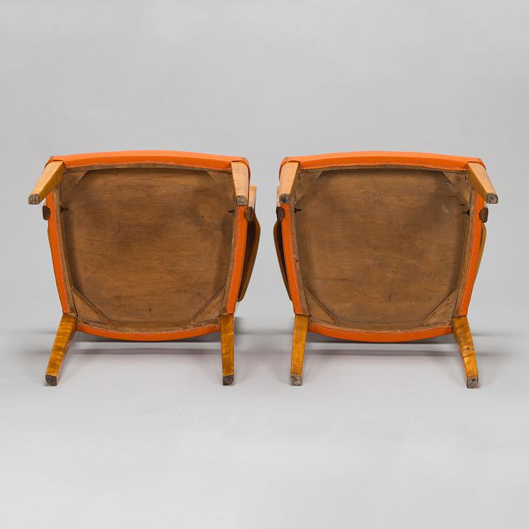 Werner West, karmstolar, ett par, "Motti", Kervo snickerifabrik. 1930-tal.