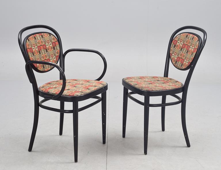 KARMSTOLAR och STOLAR, 2+4 st, Thonet, 1980-tal.