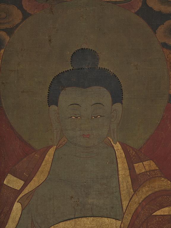 Thangka, Medicin Buddha, Tibet, sent 1900-tal.
