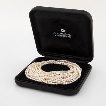 OLE LYNGGAARD,a cultured pearl necklace and bracelet.