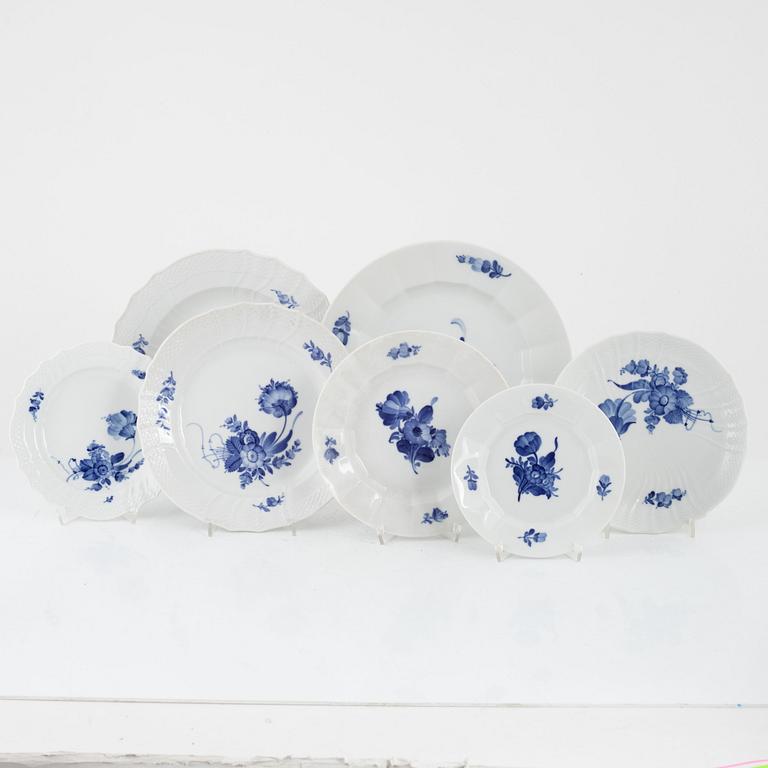 A 71-piece "Blue flower" porcelain dinner and coffee service, Royal Copenhagen, Denmark.