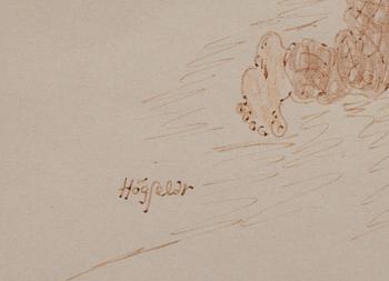 ROBERT HÖGFELDT, teckning. Signerad.