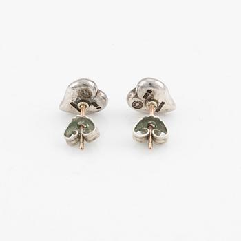 Georg Jensen, a necklace and a pair of earrings, sterling silver.