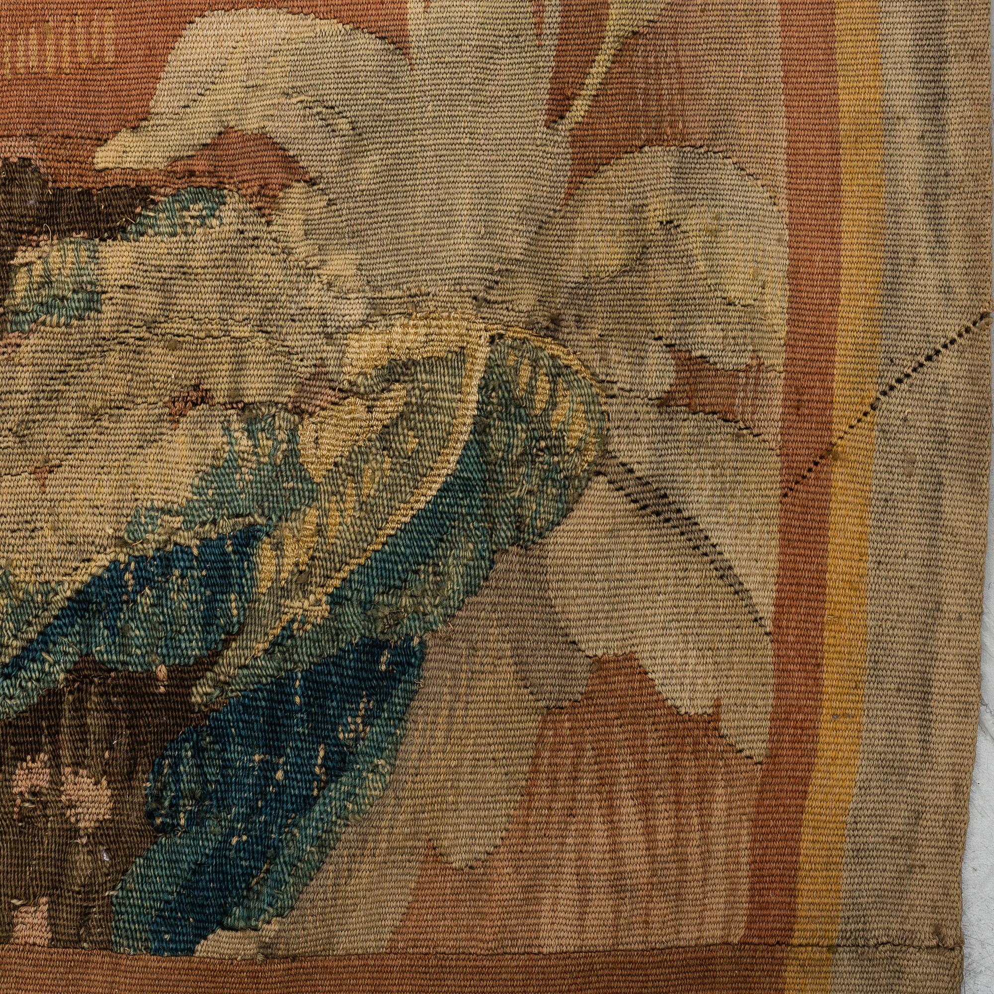 TAPESTRY FRAGMENTS, tapestry weave, ca 230 x 213 cm, Flanders and France 17th century and around 1900.