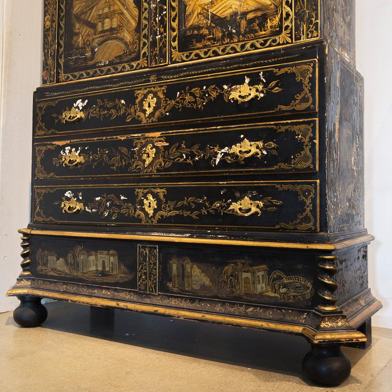 An early 18th century Chinese style cupboard.