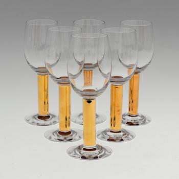 A set of six "Nobel" wine glasses design Gunnar Cyrén for Orrefors.