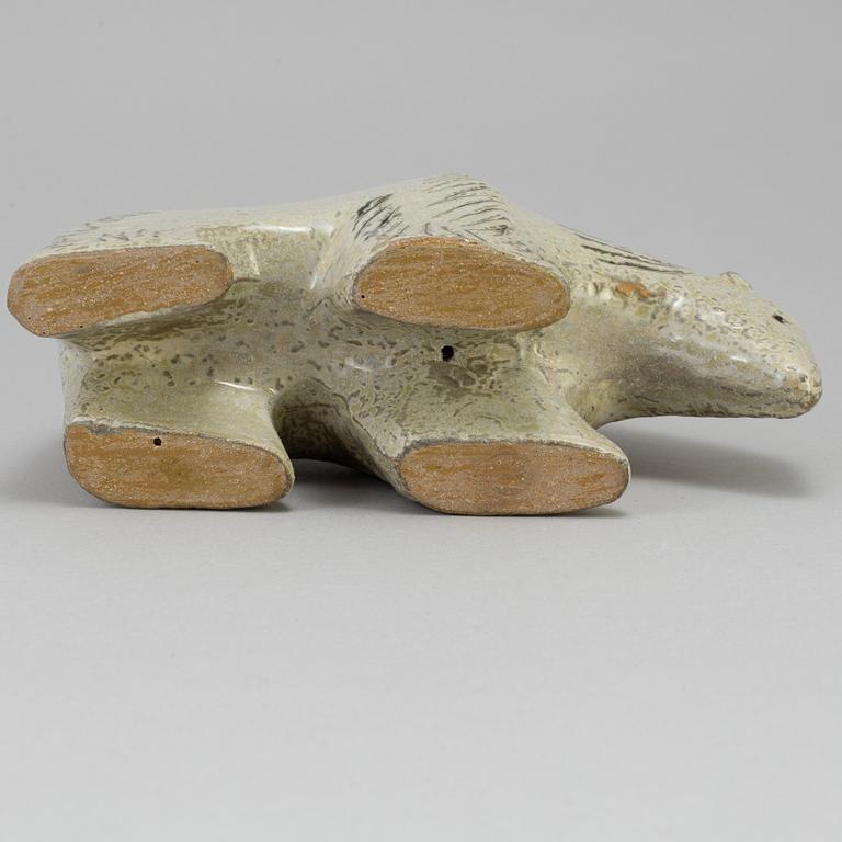 LISA LARSON, a stoneware figurine "Isbjörn" from the series "Stora Zoo", Gustavsberg. Designed in 1957.