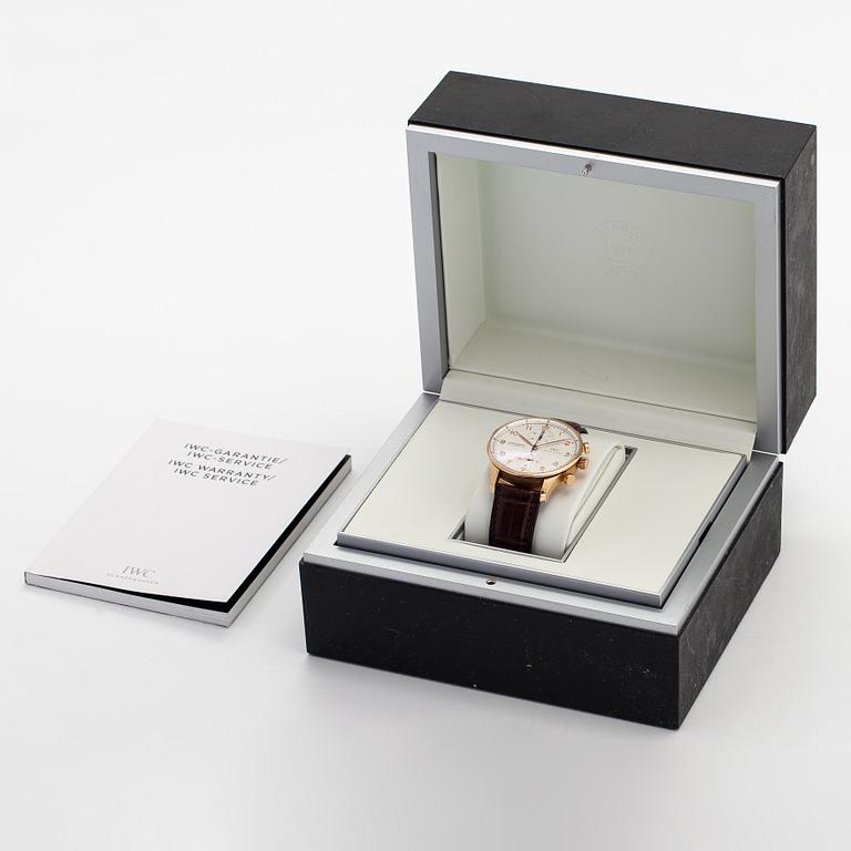 IWC, Shaffhausen, Portugese, cronograph, wristwatch, 41 mm.