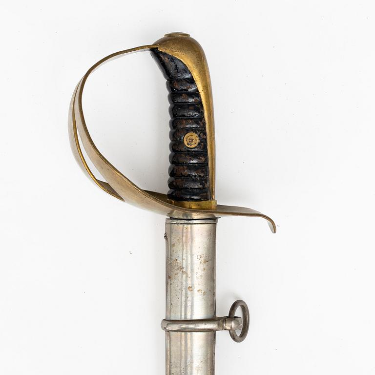 Saber, Swedish, m/1864 for the cavalry, with scabbard.