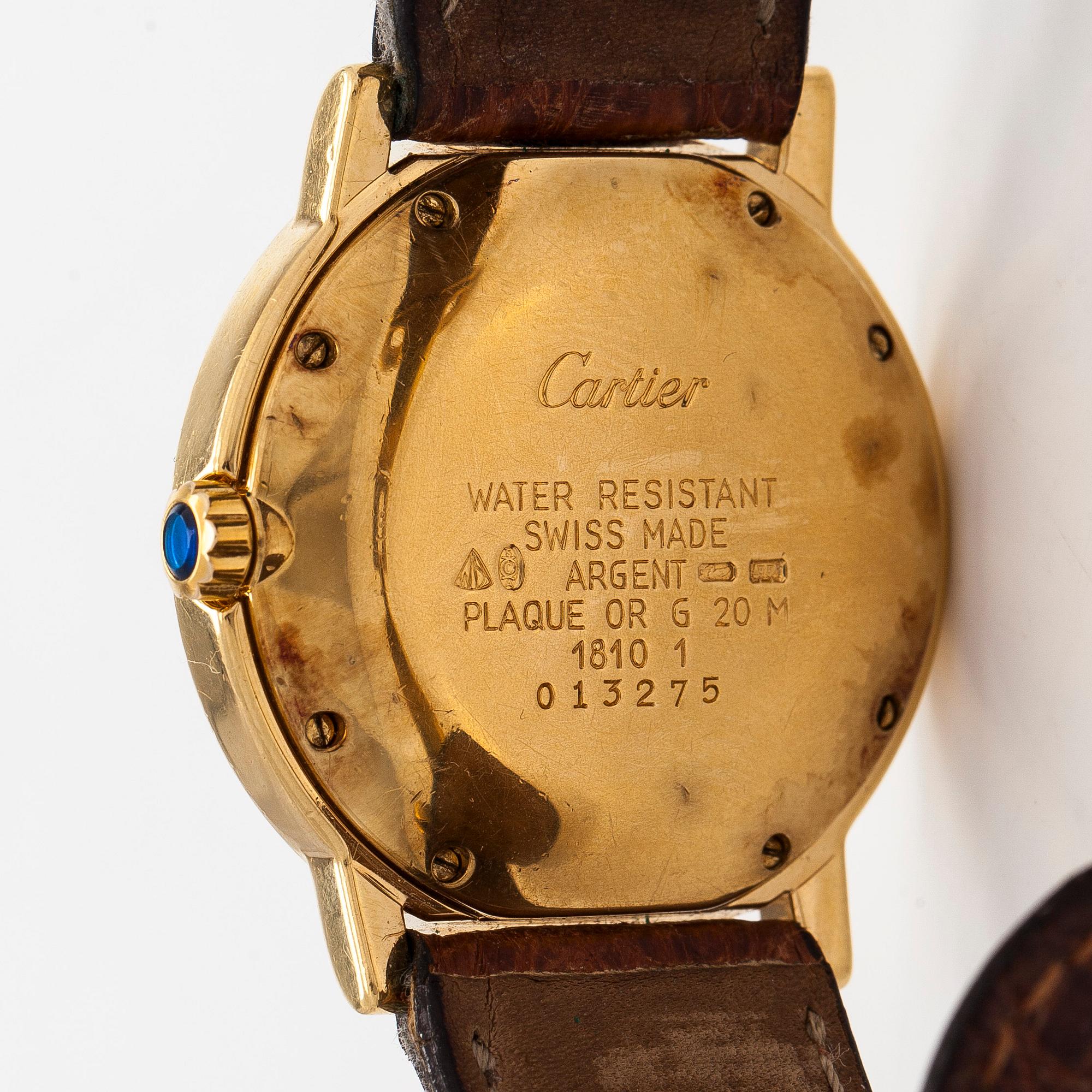 Cartier, Must de Cartier Ronde, 33 mm, gilded silver, quartz, sapphire crystal, 2000.