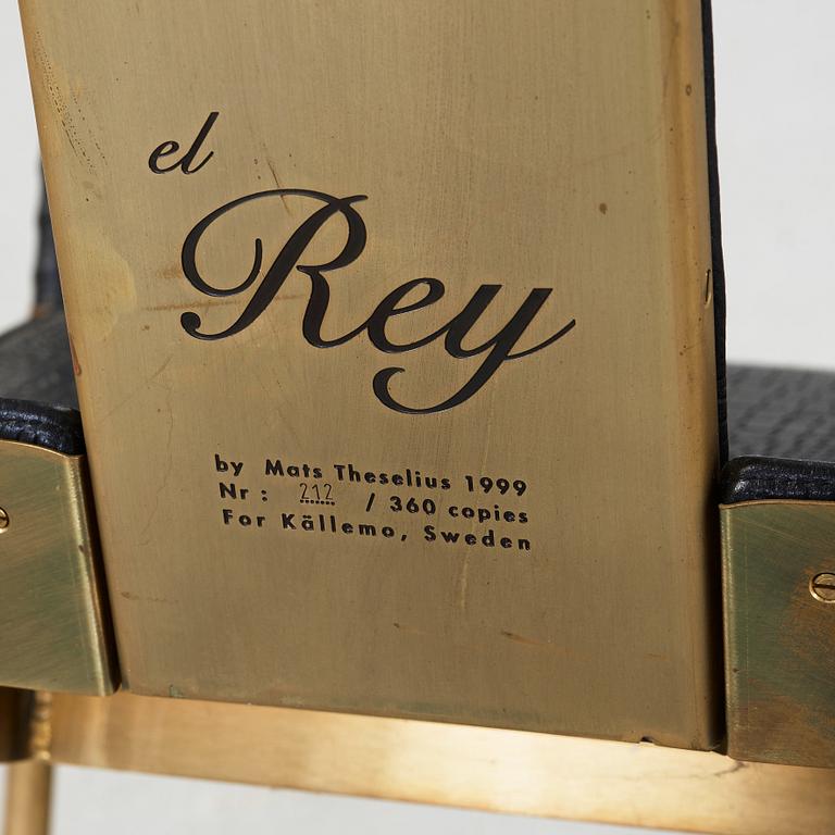 Mats Theselius, an 'El Rey' brass brass and leather easy chair, Värnamo, Sweden 1999.