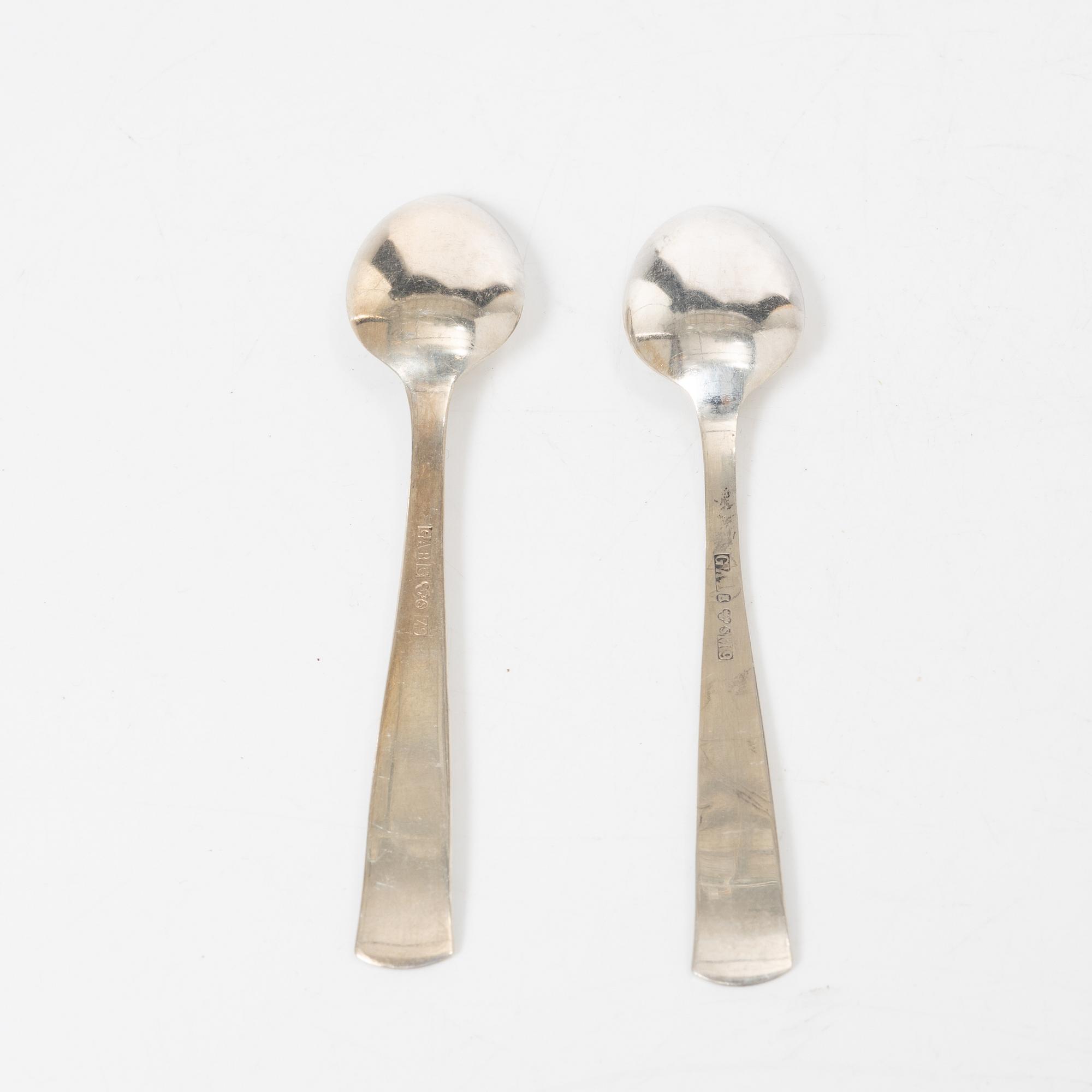 Jacob Ängman, coffee spoons, 21 pcs, "Rosenholm", silver, GAB, Stockholm 1960s.