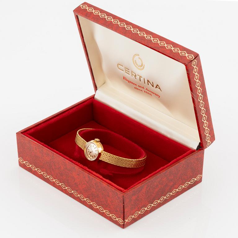 Certina, 18K gold, wristwatch, 17 mm.