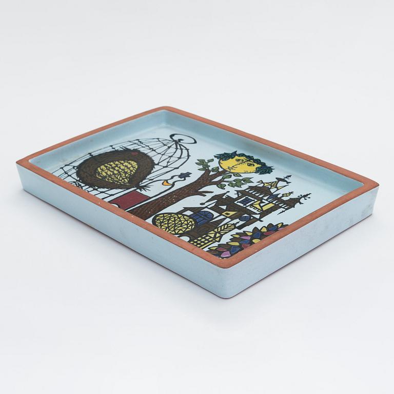 A faience dish 'Karneval' by Stig Lindberg, Gustavsberg, Sweden.
