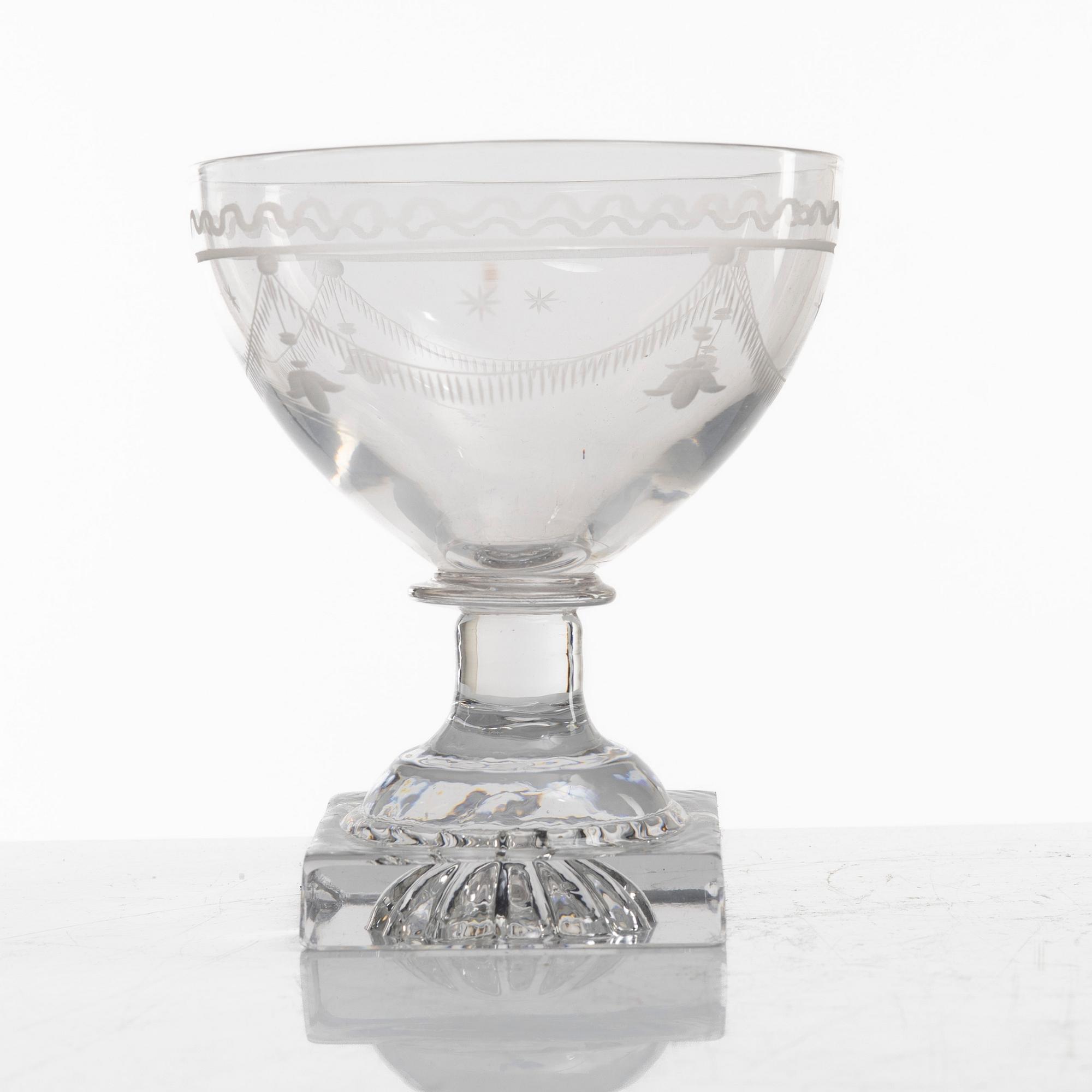 A matched set of glasses, Sweden, ciraca 1900.