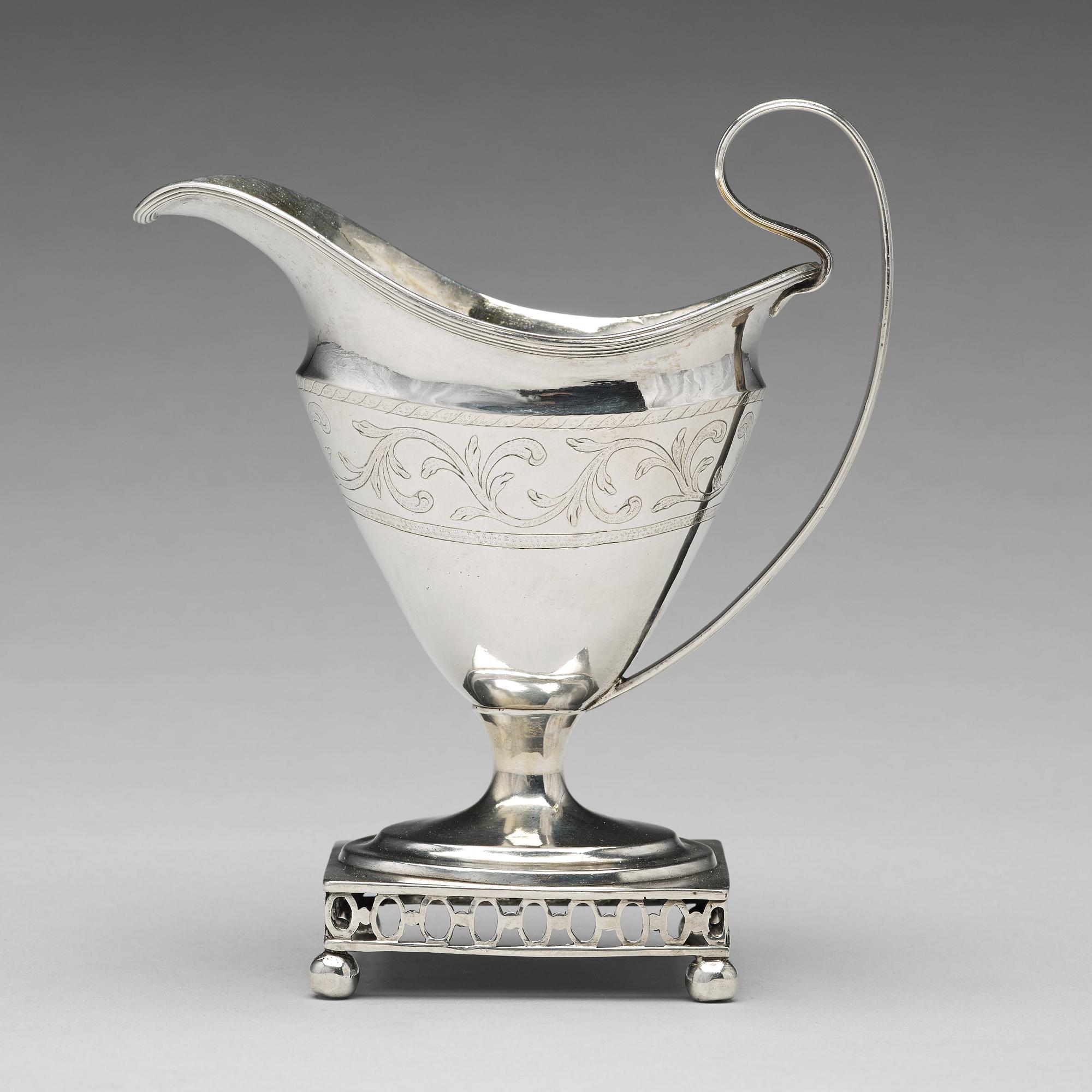 A Swedish 18th century parcel-gilt silver cream-jug, mark of Johan Henrik Frodell, Stockholm 1797.