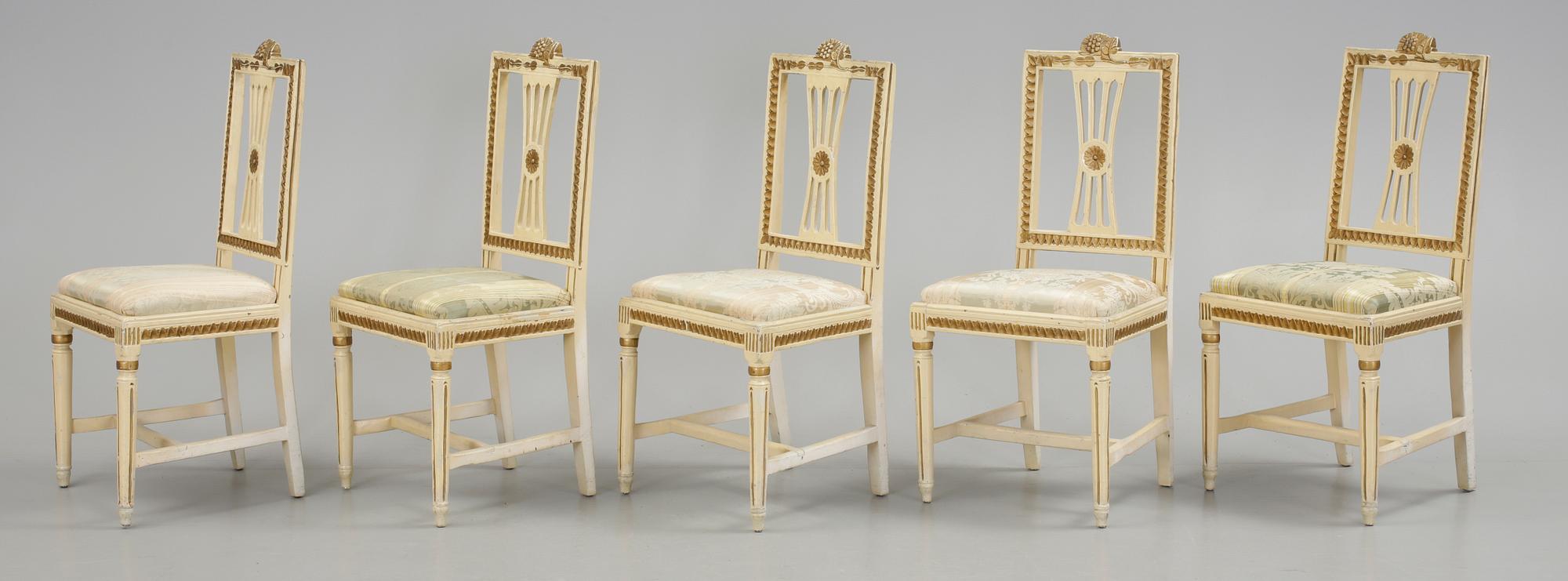 STOLAR, 5 st, gustavianska, Lindome, 1700-talets slut.