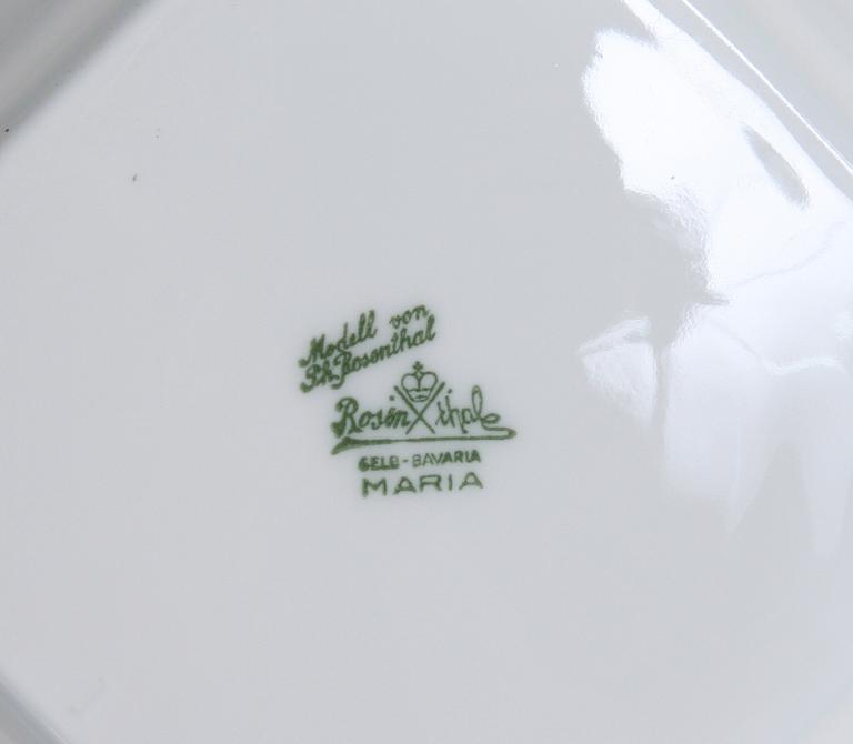 MAT- OCH KAFFESERVISDELAR, 73 st, porslin, "Maria Björnbär", Rosenthal.