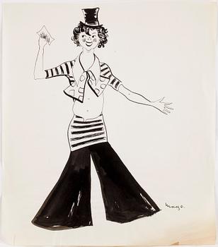 MAX GOLDSTEIN, dräktskisser, teckningar, blyertsskisser, tygprover, ca 30 st, vissa daterade o signerade.