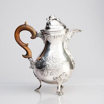 A Swedish Rococo silver coffee-pot, mark of Zacharias Ekfelt, Arboga 1771.