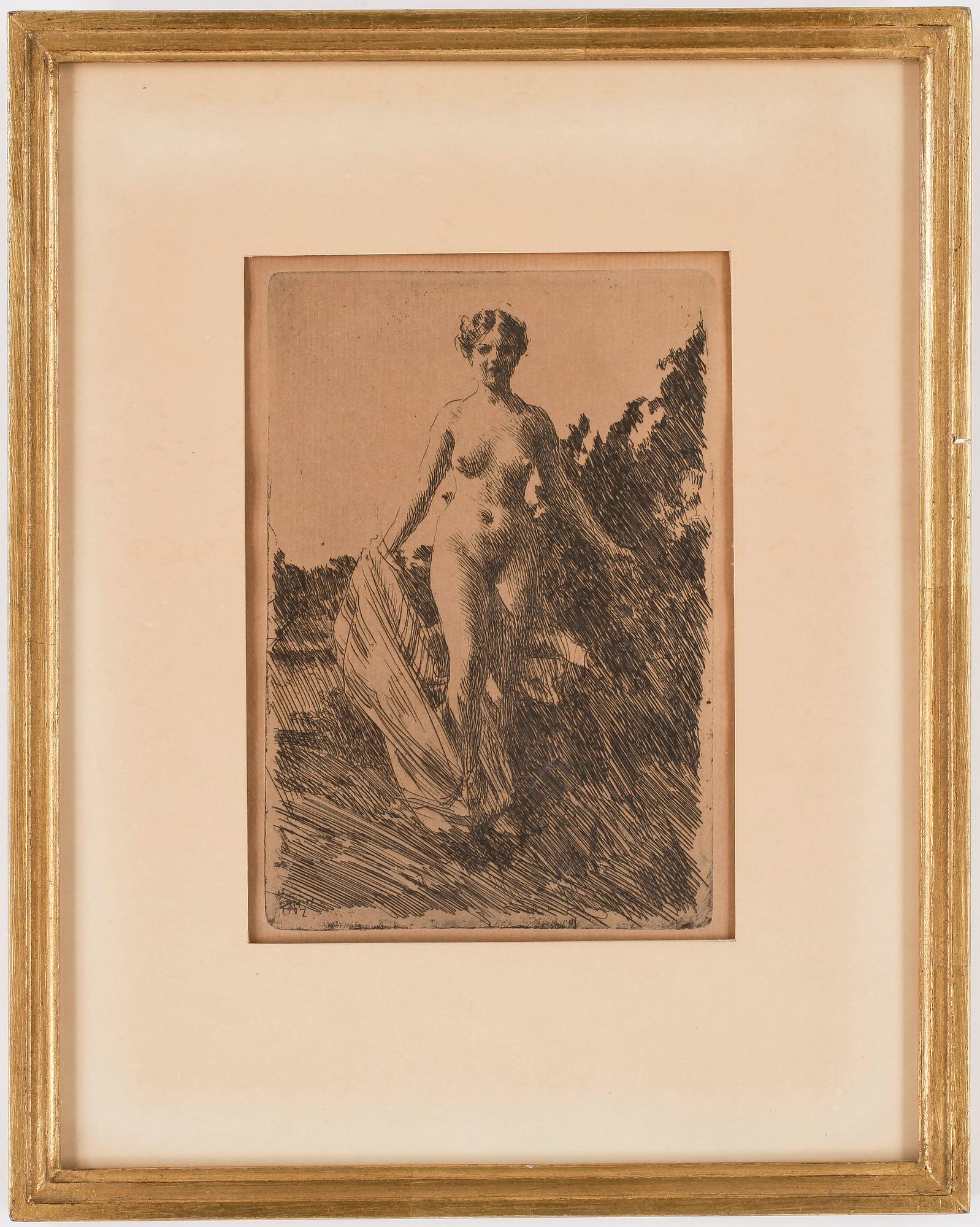 ANDERS ZORN, etsning, monogramsignerad och daterad 1907 i trycket.
