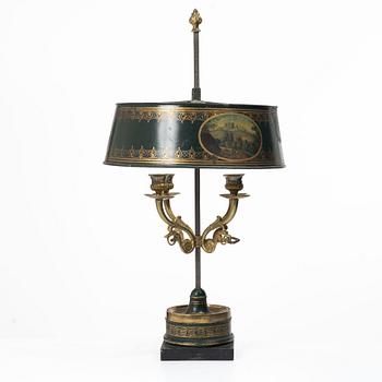 Bordslampa, sk bouillottelampa, 1800-tal.