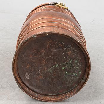 A  copper water barrel, 19th Century.