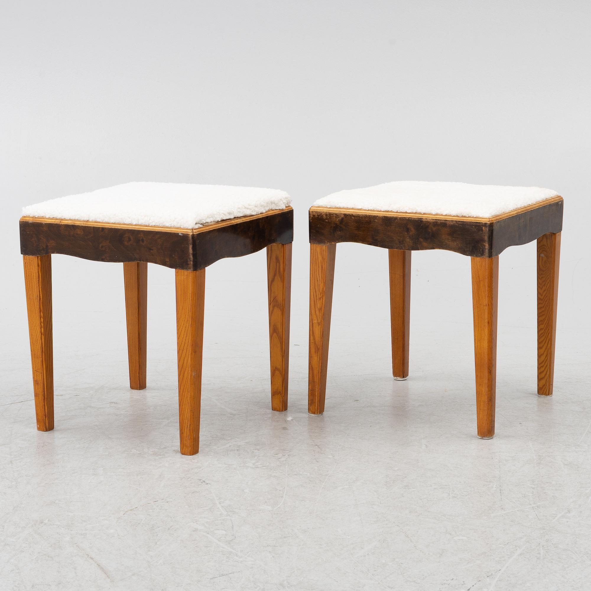 A pair of stools, 1930s/40s.