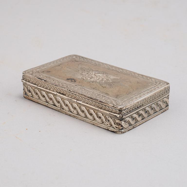 A silver box, probably Hanau, late 19th century.