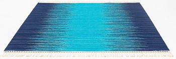 Claesson Koivisto Rune, a carpet, "Forell, Norrskensblå", flat weave, ca 223 x 212 cm, signed AB MMF MC EK OR.
