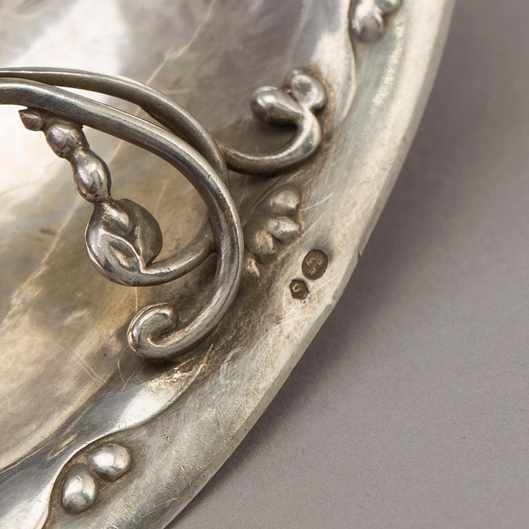 GEORG JENSEN, a pair of silver Art Nouveau salt cellars, design 243, Copenhagen, 1918.