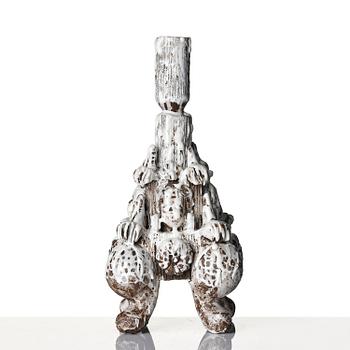 Carl Richard Söderström, a stoneware sculpture/candlestick, executed in his studio, Stockholm, ca 2012.