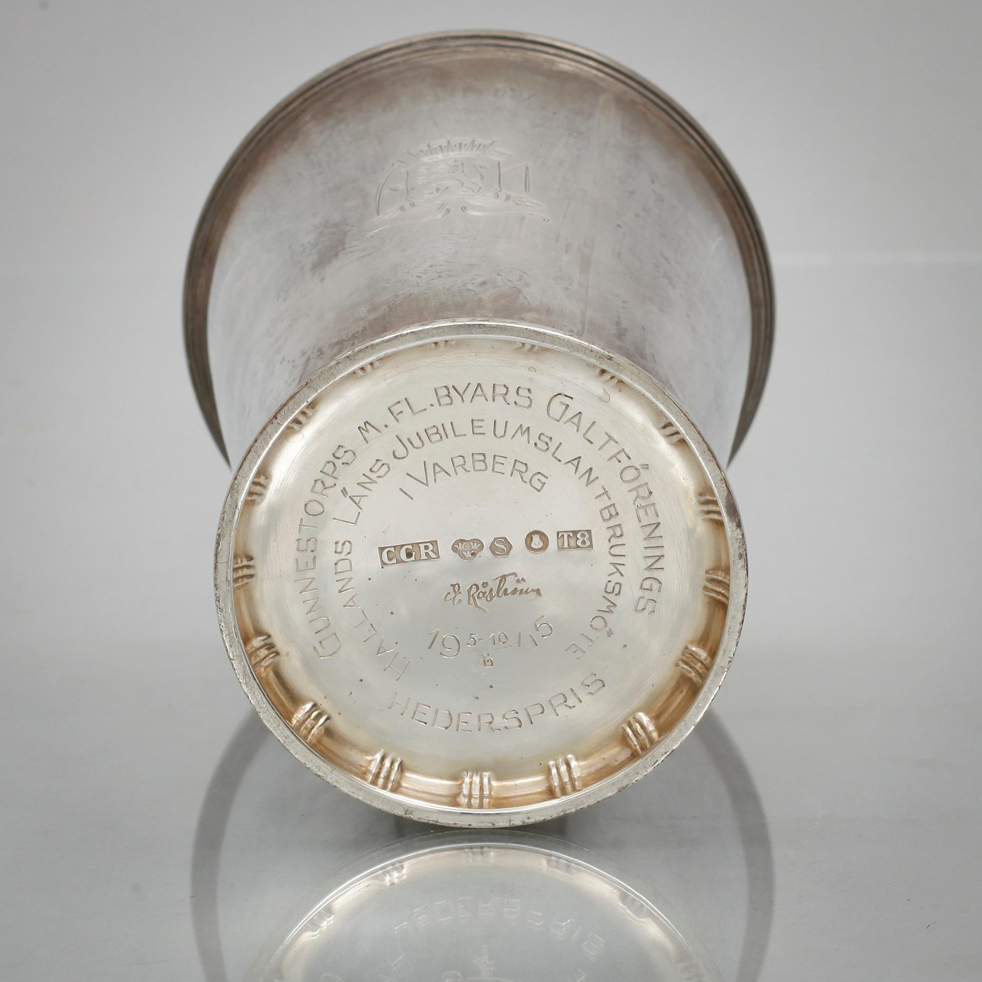 POKAL, silver, Eric Råström för C.G Råström Stockholm 1945. 240 g.