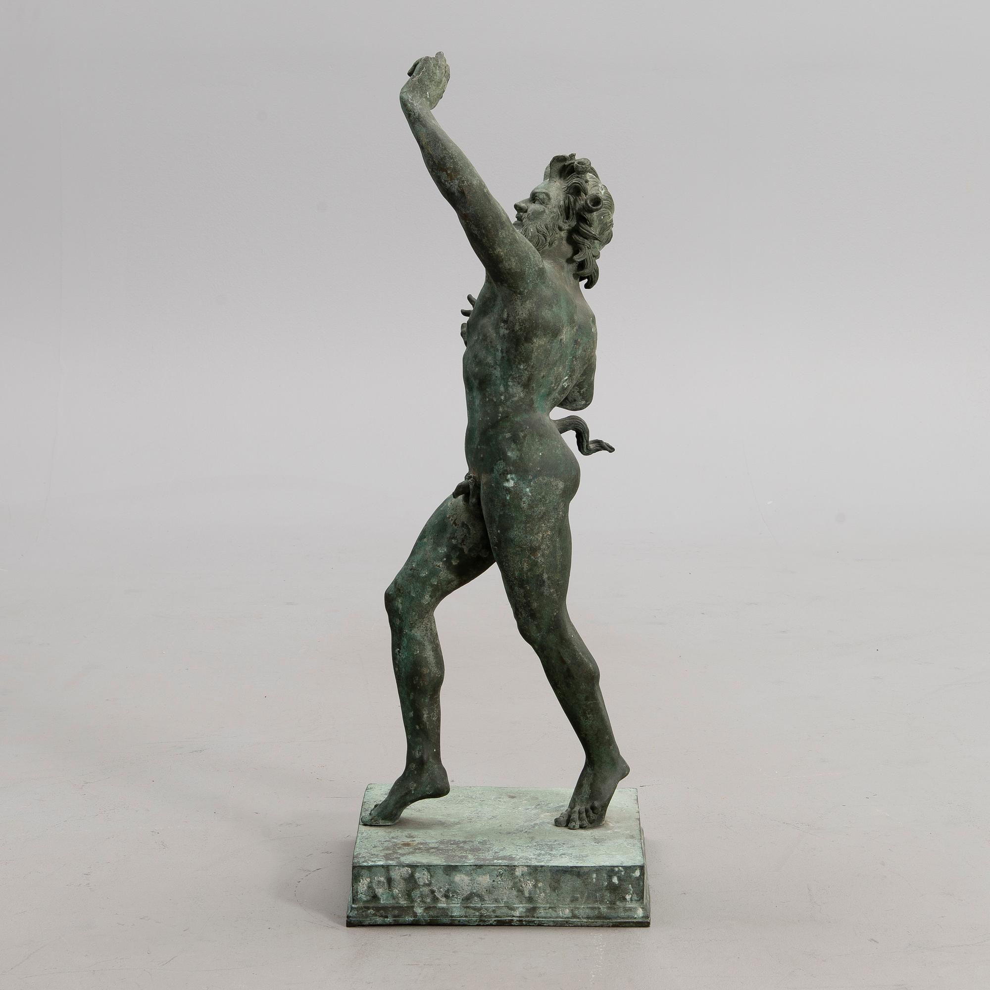 A 19th century Dancing Faun bronze sculpture.