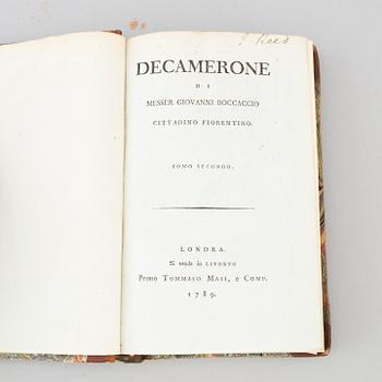 BÖCKER, 4 volymer. Decamerone på italienska, 1789-90.