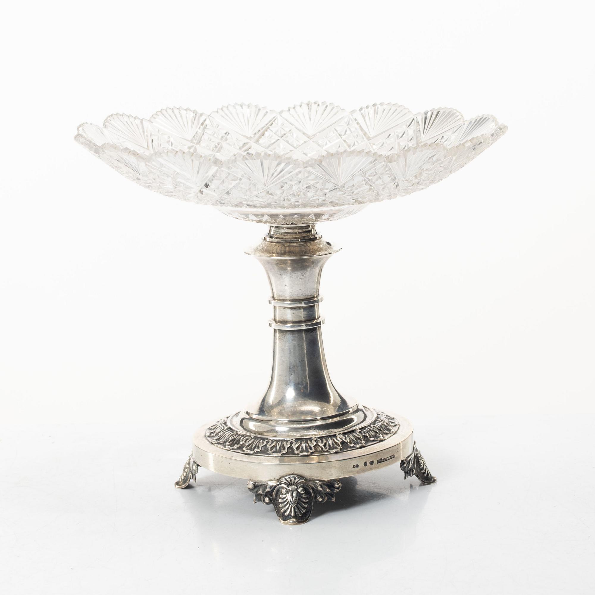 Gustaf Möllenborg, A glass and silver tazza, Stockholm 1834.