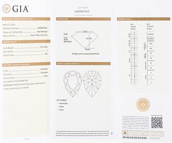 Örhängen, enstensörhängen, 18K vitguld med droppslipade diamanter.