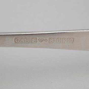 BESTICKSERVISDELAR, 110 delar, silver, Guldsmeds Aktiebolaget,  Stockholm, sent 1900-tal/2000-tal. Totalvikt: ca 4575 gr.