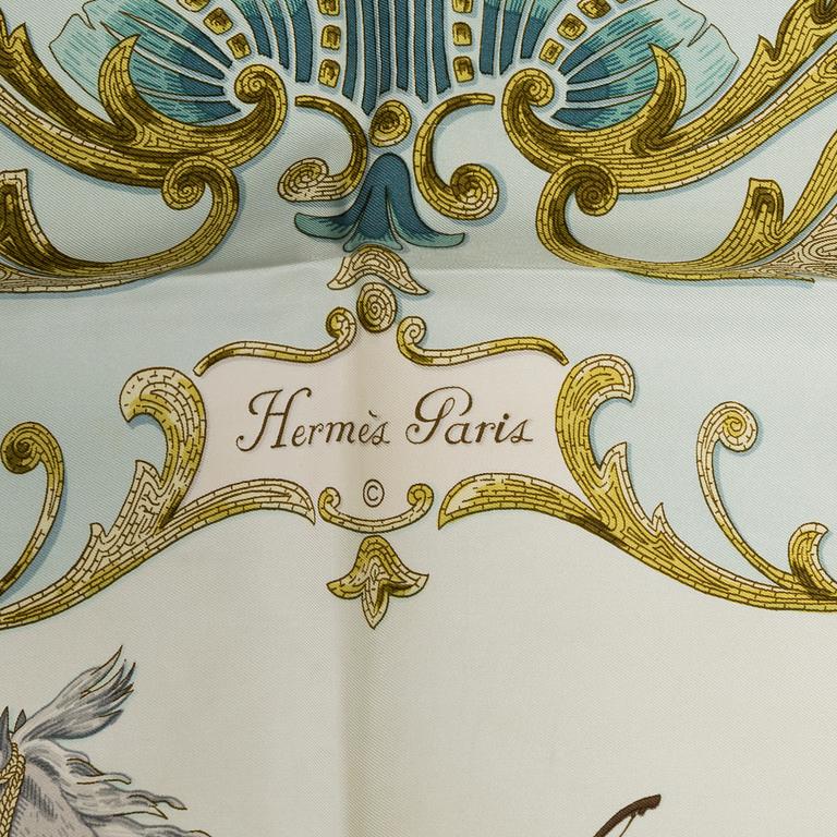 A Hermès silk scarf "Cheval Turk" design Christiane Vauzelles 1969.