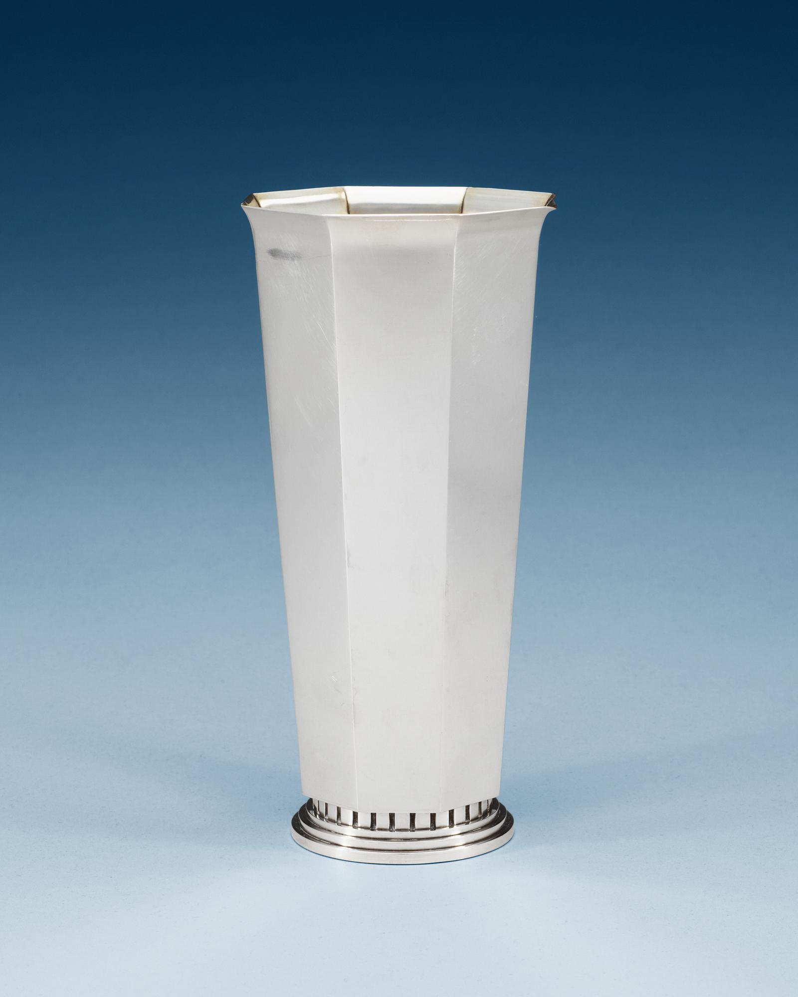 An Atelier Borgila sterling vase,
