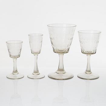 A 102-piece 'Margareta' glass service, Eda glasbruk, 1943-53.