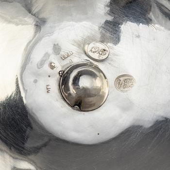 A pair of Swedish early 19th century silver suger bowls with lids, marks of Johan Fredrik Björnstedt, Stockholm 1818.