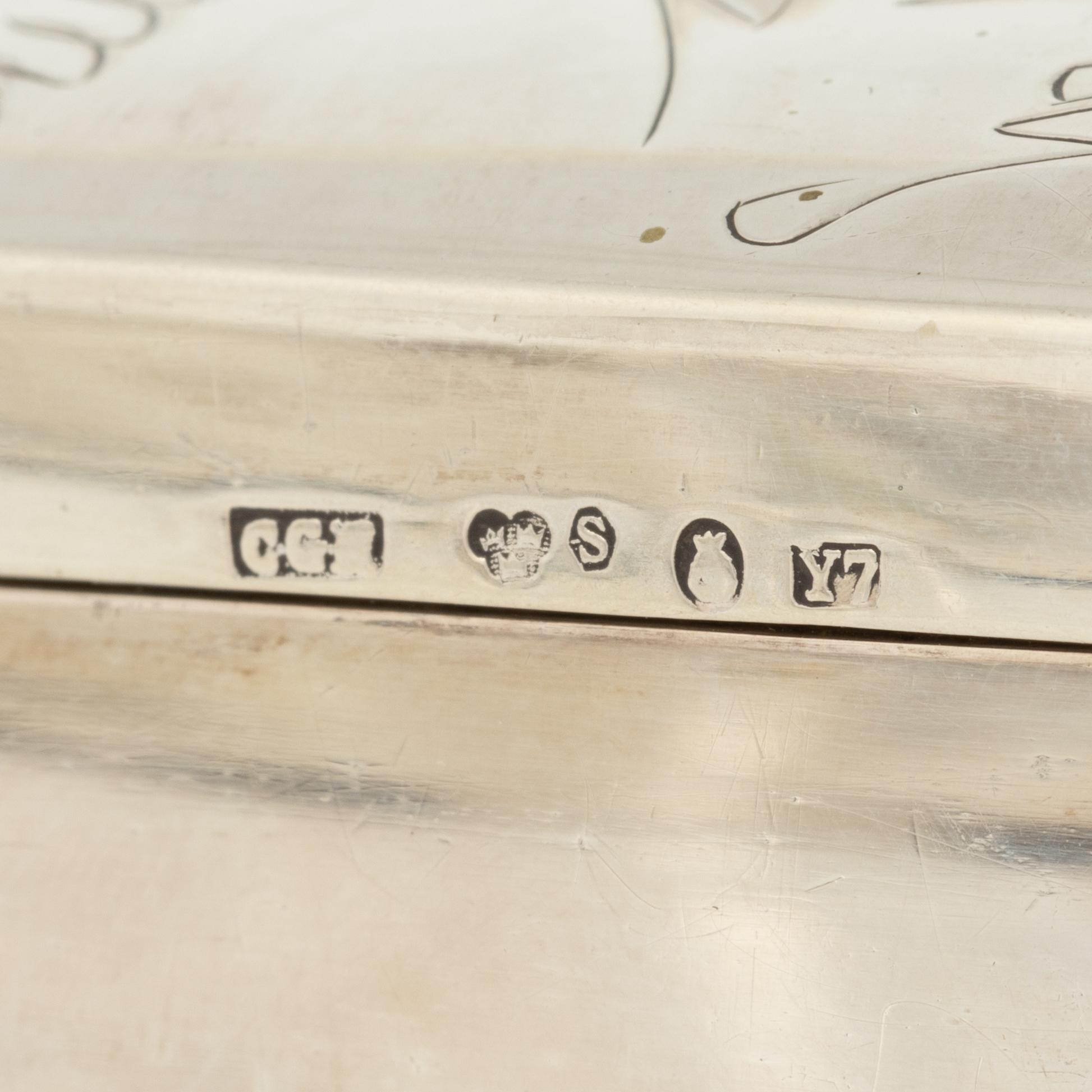 Cigarette cases 2 pcs, silver, CG Hallberg 1925 and 1934.